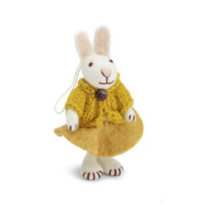 Bunny - White with Ochre Skirt & Jacket